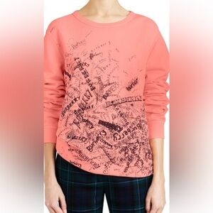 Burberry Coral Pink Logo Scribble Sweatshirt